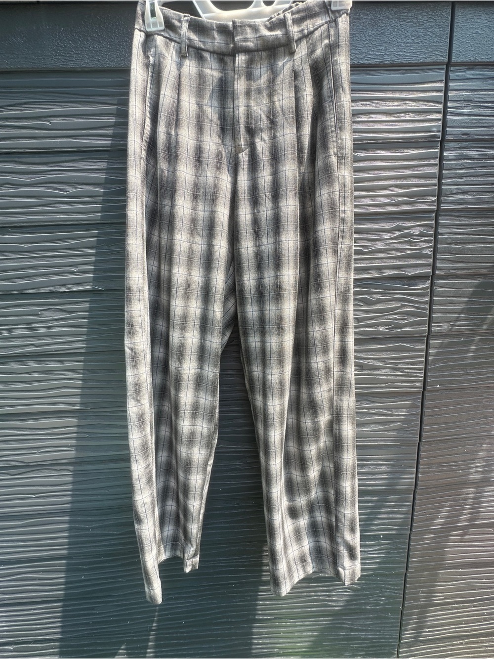 Urban Outfitters Gray Plaid Wide-Leg Dress Pants